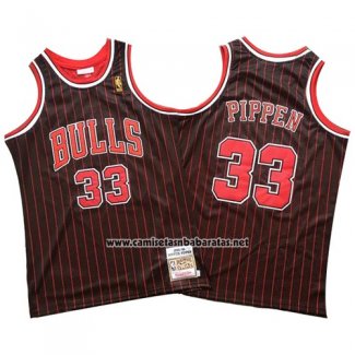 Camiseta Chicago Bulls Scottie Pippen #33 Mitchell & Ness Negro