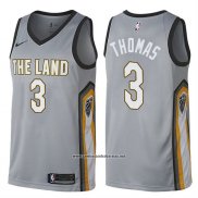 Camiseta Cleveland Cavaliers Isaiah Thomas #3 Ciudad Gris