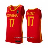 Camiseta Espana Fran Vazquez #17 2019 FIBA Baketball World Cup Rojo