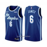 Camiseta Los Angeles Lakers LeBron James #6 Classic 2021-22 Azul
