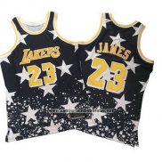 Camiseta Los Angeles Lakers Lebron James #23 Hardwood Retro 1997-98 Negro