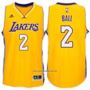 Camiseta Los Angeles Lakers Lonzo Ball #2 Amarillo
