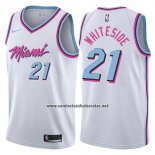 Camiseta Miami Heat Hassan Whiteside #21 Ciudad 2018 Blanco