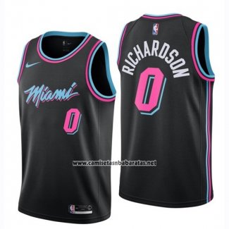 Camiseta Miami Heat Josh Richardson #0 Ciudad 2018-19 Negro