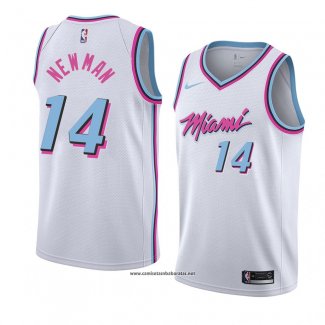 Camiseta Miami Heat Malik Newman #14 Ciudad 2018 Blanco