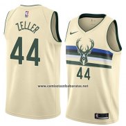 Camiseta Milwaukee Bucks Tyler Zeller #44 Ciudad 2018 Crema