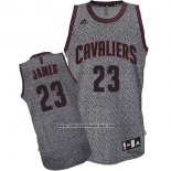 Camiseta Moda Estatica Cleveland Cavaliers LeBron James #23 Gris