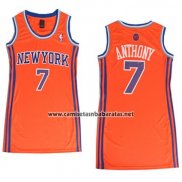 Camiseta Mujer New York Knicks Carmelo Anthony #7 Naranja
