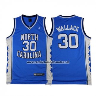 Camiseta NCAA North Carolina Tar Heels Rasheed Wallace #30 Azul