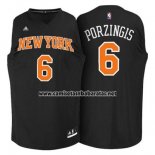 Camiseta Negro Moda New York Knicks Kristaps Porzingis #6 Negro