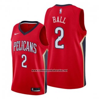 Camiseta New Orleans Pelicans Lonzo Ball #2 Statement Rojo