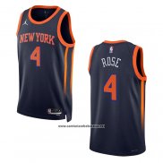 Camiseta New York Knicks Derrick Rose #4 Statement 2022-23 Negro