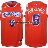Camiseta New York Knicks Kristaps Porzingis #6 Naranja