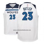 Camiseta Nino Minnesota Timberwolves Jimmy Butler #23 2017-18 Blanco