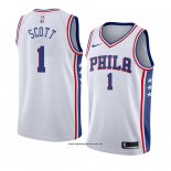 Camiseta Philadelphia 76ers Mike Scott #1 Association 2018 Blanco