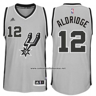 Camiseta San Antonio Spurs LaMarcus Aldridge #12 Gris