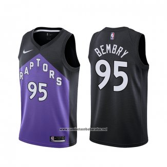 Camiseta Toronto Raptors DeAndre Bembry #95 Earned 2020-21 Negro Violeta