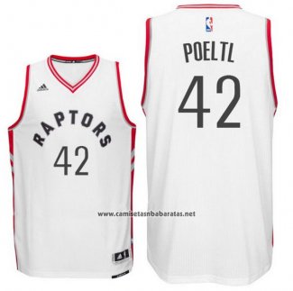 Camiseta Toronto Raptors Jakob Poeltl #42 Blanco