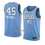 Camiseta 2019 Rising Star Don ovan Mitchell #45 USA Azul