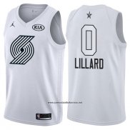 Camiseta All Star 2018 Portland Trail Blazers Damian Lillard #0 Blanco