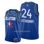 Camiseta All Star 2020 Milwaukee Bucks Giannis Antetokounmpo #24 Azul