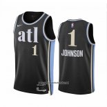 Camiseta Atlanta Hawks Jalen Johnson #1 Ciudad 2023-24 Negro