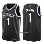 Camiseta Brooklyn Nets D'angelo Russell #1 Icon 2017-18 Negro