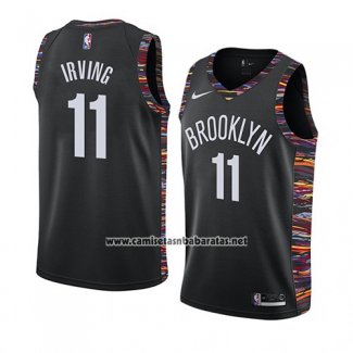 Camiseta Brooklyn Nets Kyrie Irving #11 Ciudad 2019-20 Negro