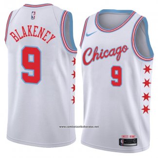 Camiseta Chicago Bulls Antonio Blakeney #9 Ciudad 2018 Blanco