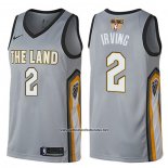 Camiseta Cleveland Cavaliers Kyrie Irving #2 Ciudad 2018 Gris
