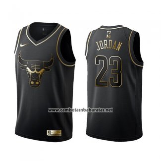 Camiseta Golden Edition Chicago Bulls Michael Jordan Negro
