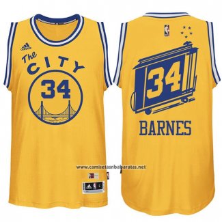 Camiseta Golden State Warriors Harrison Barnes #34 Retro City Bus Amarillo