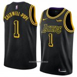 Camiseta Los Angeles Lakers Kentavious Caldwell Pope #1 Ciudad 2018 Negro