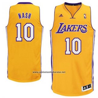 Camiseta Los Angeles Lakers Steve Nash #10 Amarillo