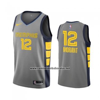 Camiseta Memphis Grizzlies Ja Morant #12 Ciudad 2019-20 Gris