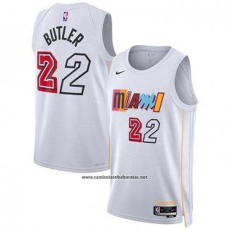 Camiseta Miami Heat Jimmy Butler #22 Ciudad 2022-23 Blanco