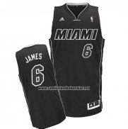 Camiseta Miami Heat Lebron James #6 Negro