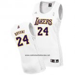 Camiseta Mujer Los Angeles Lakers Kobe Bryant #24 Blanco