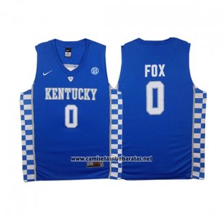 Camiseta NCAA Kentucky Wildcats De'Aaron Fox #0 Azul