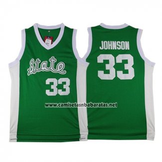 Camiseta NCAA Michigan State Spartans Magic Johnson #33 Retro Verde