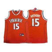 Camiseta NCAA Syracuse Orange Carmelo Anthony #15 Naranja