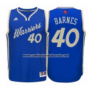 Camiseta Navidad 2015 Golden State Warriors Harrison Barnes #40 Azul