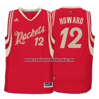 Camiseta Navidad 2015 Houston Rockets Dwight Howard #12 Rojo