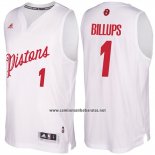 Camiseta Navidad 2016 Detroit Pistons Chauncey Billups #1 Blanco