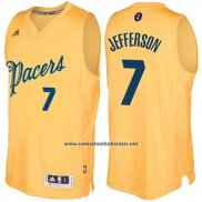 Camiseta Navidad 2016 Indiana Pacers Al Jefferson #7 Oro
