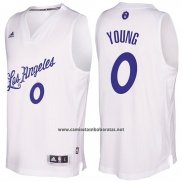 Camiseta Navidad 2016 Los Angeles Lakers Nick Young #0 Blanco