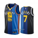 Camiseta Nets Warriors Thunder Kevin Durant #30 7 Split Azul Negro