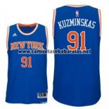 Camiseta New York Knicks Mindaugas Kuzminskas #91 Azul
