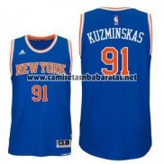 Camiseta New York Knicks Mindaugas Kuzminskas #91 Azul