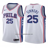 Camiseta Nino Philadelphia 76ers Ben Simmons #25 Association 2017-18 Blanco